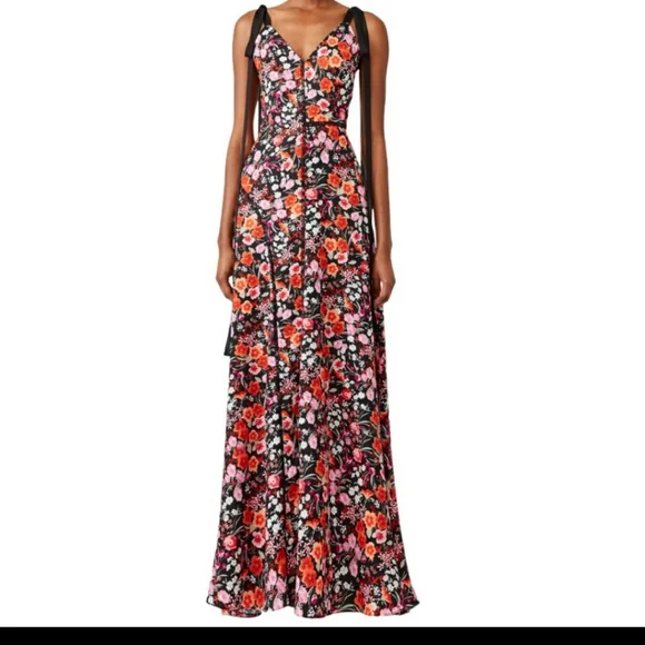 Goen J US Sz 6 floral dress flower print gown - Picture 2 of 6